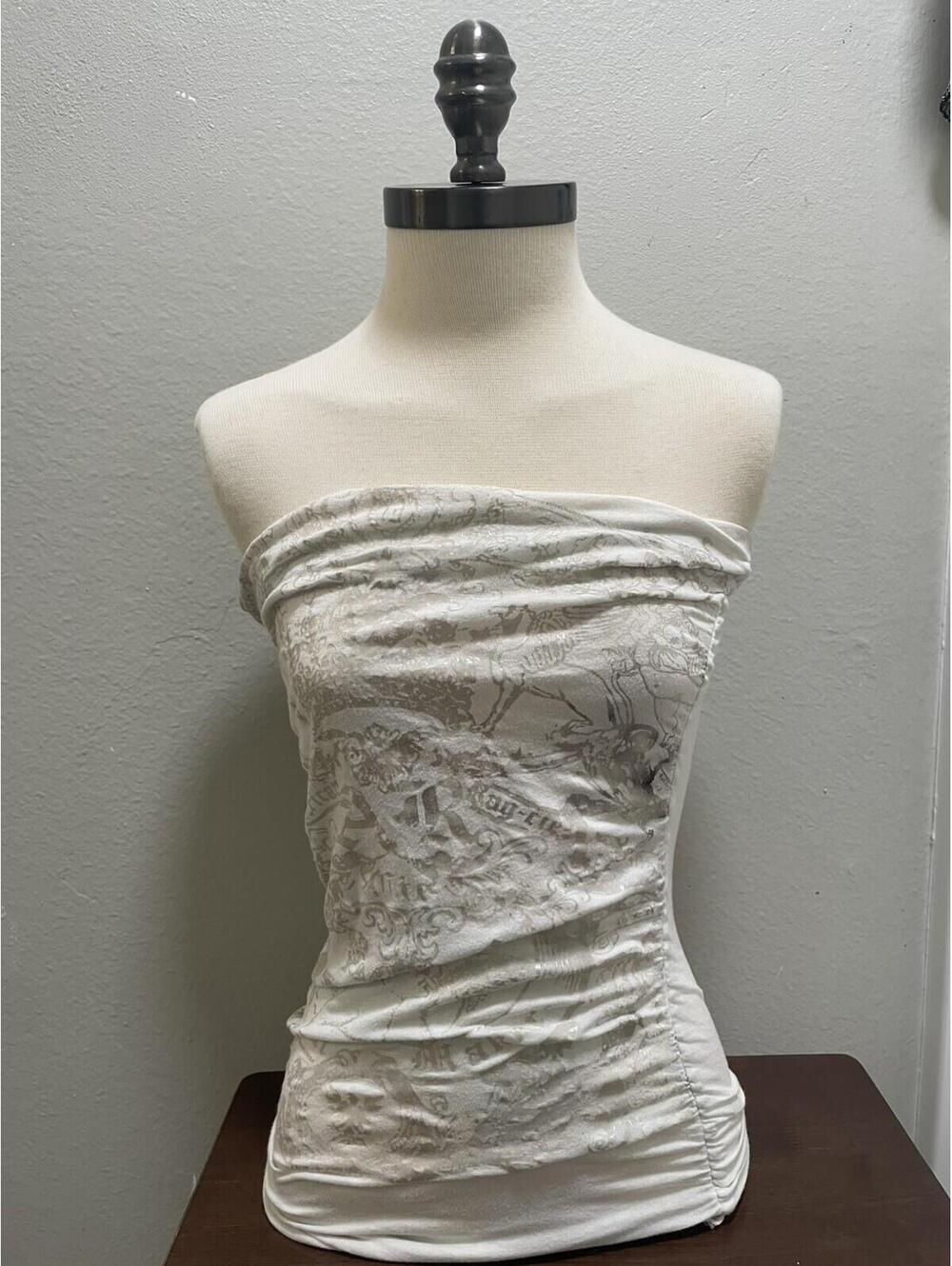 Vintage Y2K Charlotte Russe Cream Sleeveless Tube Top M